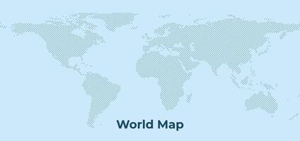 World Map Background with Circle Pattern - Global Dotted Design vector