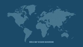 World Map Background with Hex Pattern - Modern Geometric Design vector
