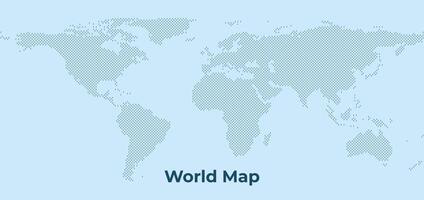 World Map Background with Horizontal dash Pattern - Global Dotted Design vector