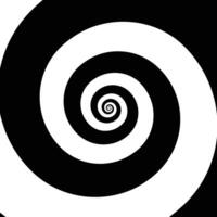 Flat Black and White Spiral Swirl Concentric Circle Background Design vector