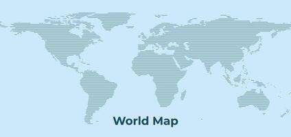 World Map Background with Line Pattern - Global Dotted Design vector