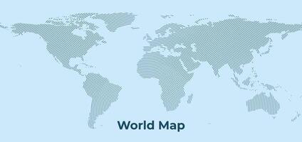 World Map Background with circular line Pattern - Global Dotted Design vector