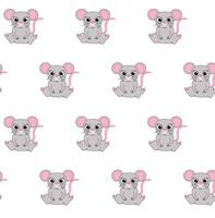 rat mouse seamless pattern cartoon graphic line isolated tile background repeat wallpaper illustration vector