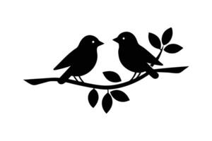 Silhouette design illustration of two birds and facing each other vector