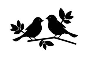 Silhouette of two birds and facing each other vector