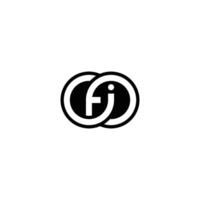 FI, IF, F, and I Unique Monogram Letter Alphabet Logo vector