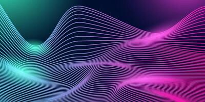 Abstract dynamic line wave on dark blue background. vector