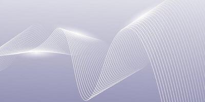 Abstract gray background with white shining curve wave line vector