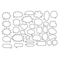 Speech Bubble set. Set of speak bubble text, chatting box, message box outline cartoon illustration design. vector
