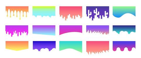 Set of Template Dividers Shapes. Abstract Design Elements for Top and Bottom on Website, App, Banners or Posters. vector