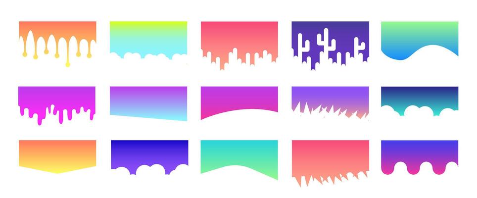 Set of Template Dividers Shapes. Abstract Design Elements for Top and Bottom on Website, App, Banners or Posters.