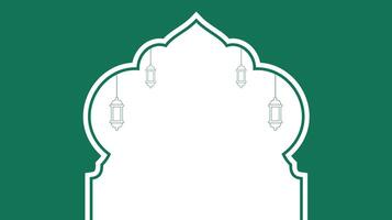 Elegant Green Ramadan Design with Lanterns vector