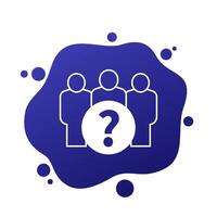 briefing for a team icon, white on blue vector