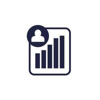 user metrics icon, pictogram on white vector