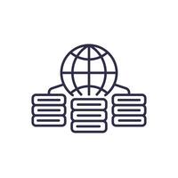 CDN, Content delivery network line icon vector
