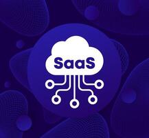 SaaS icon with a cloud, Software as a service vector