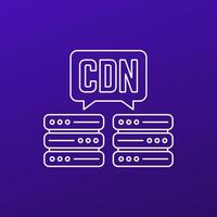 CDN icon, Content delivery network line vector