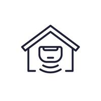 Sensor line icon with a house vector