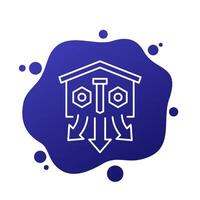 Parts storage and distribution line icon for web vector