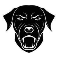 Labrador Retriever Dog Face Icon with Angry Expression vector