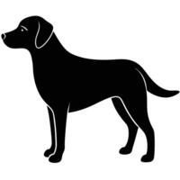 Labrador Retriever Dog Silhouette Icon with Outline vector