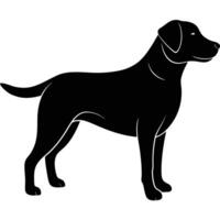 Labrador Retriever Dog Silhouette Icon with Digital Design vector