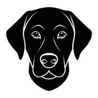 Simplified Labrador Retriever Dog Face Silhouette Icon vector