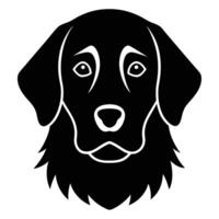 Golden Retriever dog silhouette with sad expression black and white Graphic Art perfect for pet illustrations branding and design projects vector