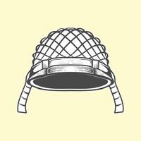 army helmet vintage front view design vector