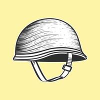 army helmet vintage style side view design vector