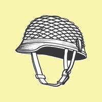 army helmet vintage style one side view design vector