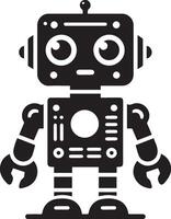 robot in a solid black silhouette vector