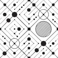 a black and white abstract pattern made up of multiple lines and dots vector