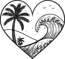 line drawing of a heart-shaped design. vector