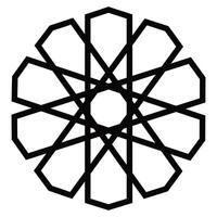 Islamic ornament pattern shape graphic design. Decorative outlined Islamic geometric ornamental line shape pattern illustration. vector