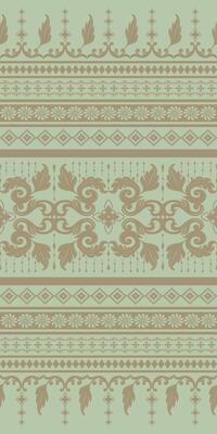 Oriental Vintage Paisley Leaf and Floral Rusty Gold on Olive Background Luxury Seamless Pattern High Fashion Textile Design Vintage Embroidery Border Motif print striped Exotic scroll Fancy ornament