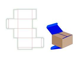 Reverse Tuck end custom 4x4x6 inch box Dieline Template vector