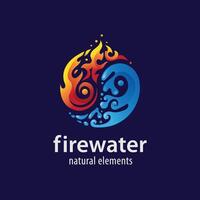 symbol Yin and yang as of fire and water vector