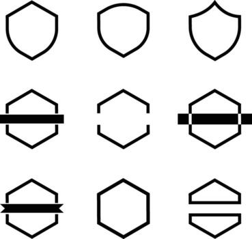 Security line icon set on a white background vector