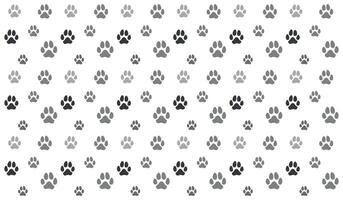 Background design featuring gray and black paw prints of dogs and cats on a white backdrop vector