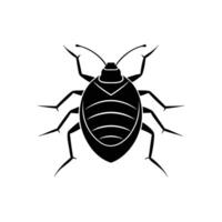 Black and white bedbug silhouette design vector