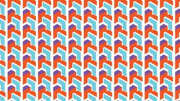 A vivid geometric pattern featuring repetitive shaped elements in bright colors, creating an energetic and engaging design aesthetic suitable for modern creative projects and backgrounds. vector
