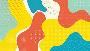 Abstract Colorful Oval and Circle Pattern Background with Memphis Dots and Lines Design vector