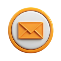 3D Message Button with Envelope Design png