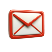 3D Mail Icon Button for Messaging Interface png