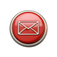 Glossy 3D Message Button Featuring Envelope Symbol png