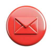 3D Button with Envelope for Message Actions png