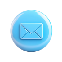 Colorful 3D Message Button with Envelope Shape png