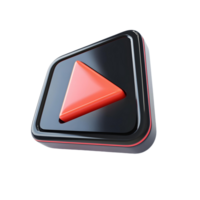 Modern 3D Play Button Featuring Triangle Shape png