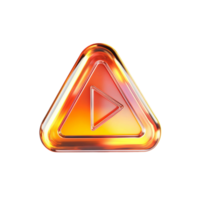 3D Play Button with Triangular Icon png